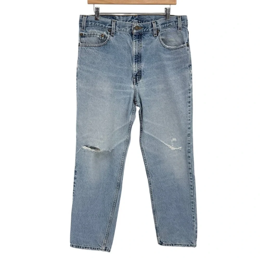 Vintage Y2K‎ Mens 36x30 Levis 540 Relaxed Fit Distressed Light Wash Jeans Denim